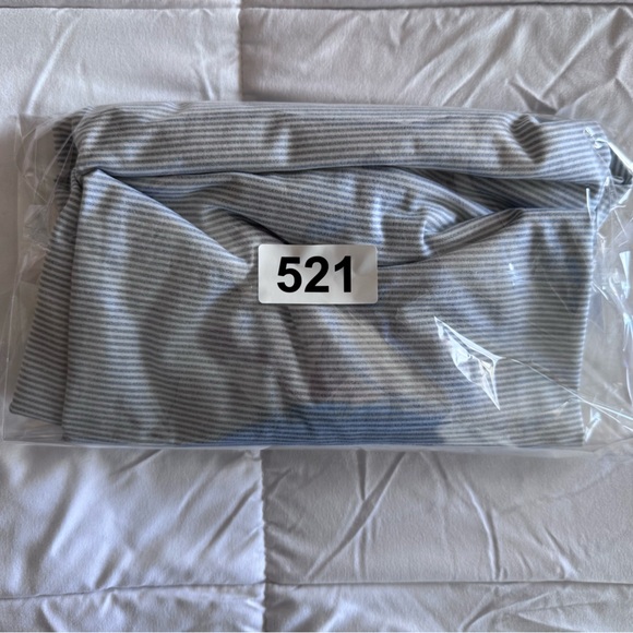 Lululemon The Fundamental T Size XL Short Sleeve, Blue/Gray & White Stripe EUC - Picture 7 of 7